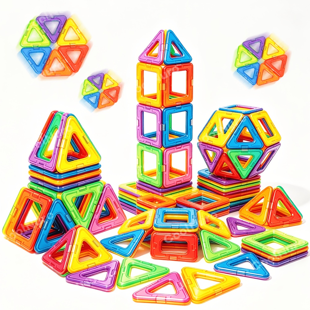 39/59pcs Colorful Clear Magnet Building Tiles for Kids